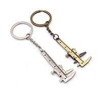 ARFUKA 2 Stück Schlüsselanhänger Edelstahl Auto Schlüsselanhänger Mini Messschieber Anhänger Metall Keychain Geburtstag Weihnachtsgeschenke für Männer und Frauen