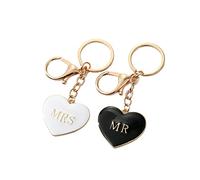 ARFUKA 2 Stück Schlüsselanhänger Herz Mr Mrs Anhänger Autoschlüsselanhänger Taschenanhänger Keychain Schlüsselbund für Valentinstag Geburtstag Weihnachten Feiertag