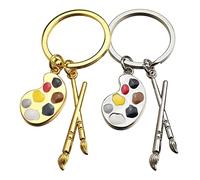 ARFUKA 2 Stück Schlüsselanhänger Paare Edelstahl Auto Schlüsselanhänger Metall Keychain Valentinstag Geburtstag für Paarchen