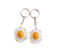 ARFUKA 2 Stück Schlüsselanhänger Spiegeleier Anhänger Autoschlüsselanhänger Taschenanhänger Schlüsselringe Schlüsselbund Keychain für Geburtstag Weihnachten Feiertag Geschenk