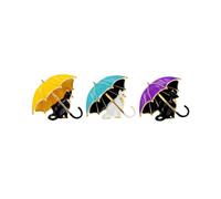 ARFUKA 3 Stück Brosche Anstecknadel Brosche Katze und ein Regenschirm Stecknadel Pins Set für Kleidung Taschen Jacken Damen und Herren