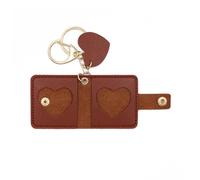 ARFUKA Mini Foto Schlüsselanhänger aus PU-Leder Fotoalbum für 2 Bilder Schlüsselbund & Taschenanhänger Braun