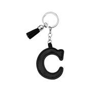 ARFUKA Schlüsselanhänger Buchstabe Kunstleder Alphabet C Auto Schlüsselring Schmuckgeschenk für Damen & Herren, Handtasche-Accessoire
