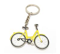 ARFUKA Schlüsselanhänger Edelstahl Auto Schlüsselanhänger Fahrrad Anhänger Metall Keychain Schlüsselbund Geburtstag Weihnachtsgeschenke für Männer und Frauen Gelb