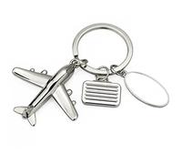 ARFUKA Schlüsselanhänger Edelstahl Auto Schlüsselanhänger Flugzeug mit Koffer Anhänger Metall Keychain Schlüsselbund Geburtstag Weihnachtsgeschenke für Männer und Frauen