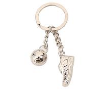 ARFUKA Schlüsselanhänger Edelstahl Auto Schlüsselanhänger Fußball mit Schuhe Anhänger Metall Keychain Geburtstag Weihnachtsgeschenke für Frauen und Männer