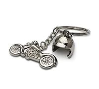 ARFUKA Schlüsselanhänger Edelstahl Auto Schlüsselanhänger Motorrad und Helm Anhänger Metall Keychain Schlüsselbund Geburtstag Weihnachtsgeschenke für Männer und Frauen