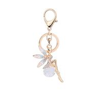 ARFUKA Schlüsselanhänger Edelstahl Elfe Anhänger Autoschlüsselanhänger Männer Frauen Strass Kristall Schlüsselringe Schlüsselbund Tasche Anhänger Keychain