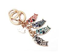 ARFUKA Schlüsselanhänger Edelstahl Glücksfisch Anhänger Autoschlüsselanhänger Männer Frauen Schlüsselringe Schlüsselbund Keychain für Geburtstag Weihnachten Feiertag Geschenk