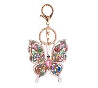 ARFUKA Schlüsselanhänger Edelstahl Iced Out Schlüsselanhänger Bling Schmetterling Anhänger Strass TaschenanhängerMetall Keychain Schlüsselbund Geburtstag Weihnachtsgeschenke für Männer und Frauen