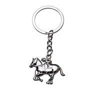 ARFUKA Schlüsselanhänger Edelstahl Pferderennen Anhänger Autoschlüsselanhänger Schlüsselringe Schlüsselbund Keychain Geburtstaggeschenke für Frauen und Männer Silber