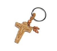 ARFUKA Schlüsselanhänger Holz Kreuz Anhänger Schlüsselhalter Schlüsselringe Autoschlüsselanhänger Keychain Geschenke für frauen und Männer