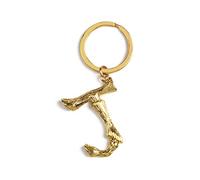 ARFUKA Schlüsselanhänger mit Buchstabe J Metall Keychain für Auto & Hausschlüssel Stylischer Autoschlüsselring für Männer und Frauen Gold