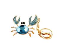 ARFUKA Schlüsselanhänger Strass Krabbe Anhänger Autoschlüsselanhänger Kristall Taschenanhänger Keychain für Valentinstag Geburtstag Weihnachten Feiertag Blau