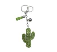 ARFUKA Schlüsselanhänger Strass Kunstleder Kaktus Schlüsselanhänger Auto Schlüsselring Schmuckgeschenk für Damen & Herren, Handtasche-Accessoire