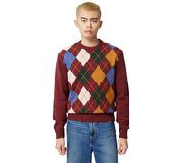 Gant Herren Strickpullover mit Lammwolle ARGYLE C-NECK, cherryred, Gr. XXL