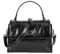 Aria Damen-Handtasche aus echtem Leder, Mini-Griff oben, Schwarz , Small