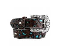 ARIAT Damen Gürtel Türkis Inlay Floral Bling Gürtel, Braun, M