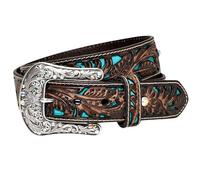 ARIAT Damen Gürtel Türkis Inlay Floral Bling Gürtel, Braun, XL