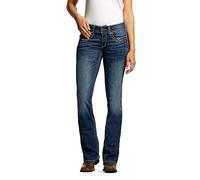 Ariat Damen R.E.A.L. Mid Rise Stretch verschlungene Bootcut Jeans, Festival Blue, 29 Short