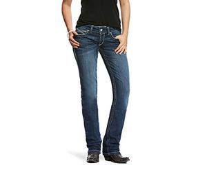 ARIAT Damen Real Mid Rise Straight Jean, Dresden, 31