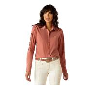 Ariat Damen Team Kirby Ombre Blue Stripe Shirt, Helles Mahagoni, Mittel