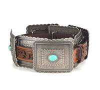ARIAT Damen Türkis Concho Westerngürtel, Hellbraun, L