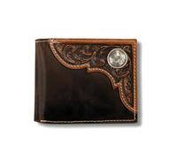 ARIAT Herren Distressed Corner Over Circle Trifold Wallet Geldbrse, Hellbraun, Einheitsgröße