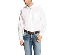 ARIAT Herren Faltenfreies einfarbiges Hemd, Weiss/opulenter Garten, L