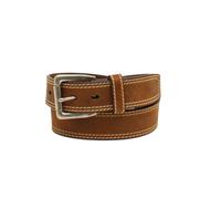 ARIAT Herren-G rtel mit Logo-Concho und Doppelnaht, Braun, Gr e 32