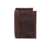 ARIAT Herren-Geldbörse aus Leder mit USA-Flagge, dreifach gefaltet, Braun, Einheitsgröße, Dreifach gefaltete Brieftasche