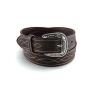 ARIAT Herren Gürtel mit Wellen- und Diamantstich in der Mitte, Braun, 40