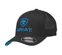 ARIAT Herren-Halb-Mesh-Mütze, Schwarz/Blau, Schwarz, S/M