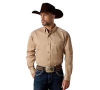 Ariat Herren Klassisches Solidem Twill Hemd, Khaki, Mittel