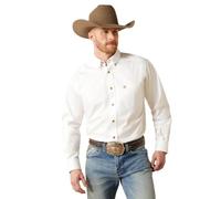 Ariat Herren Klassisches Solidem Twill Hemd, Wei, Mittel