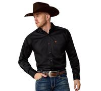 ARIAT Herren Solid Twillfitted Shirt Hemd, Schwarz, Klein