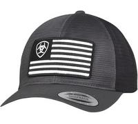 ARIAT Men's Black Charcoal Flexfit USA Flag Patch Cap