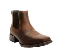 Ariat Mens Booker Ultra Embroidered Square Toe Chelsea Casual Boots Ankle - Brown, Ölig, Used-Look, hellbraun, 10.5 Wide