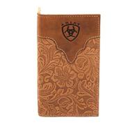 ARIAT Men's Genuine Leather Floral Embossed Rodeo Wallet