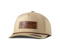 Ariat Men's Khaki Flexfit 110 Cap with Embossed Leather Patch | Flexfit 110 Snapback, verstellbarer Verschluss, strukturierte Krone, geeignet für lässige Westernkleidung