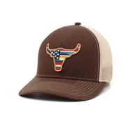 Ariat Herren Brown Snapback R112 Bull USA Flag Patch Cap, braun, Einheitsgröße
