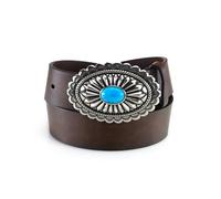Ariat Women's Distinctive Oval with Turquoise Belt,Brown,XL