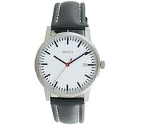 Aristo Bahnhofsuhr Herren Uhr Edelstahl 3H195 Leder
