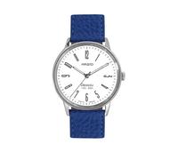Aristo Bauhaus DESSAU - 1925-2025 Jubiläumsuhr - Ø 38,5 mm - Edelstahl - weißes Ziffernblatt - blaues Lederband - Quarz 515 - Limitierte Edition - Made in Germany