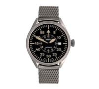 Aristo Flieger 43 Brüniert - Automatik Herren Armbanduhr - Vintage Edelstahlarmband - brüniertes schwarzes Edelstahl Ziffernblatt mit Front aus Saphierglas - Made in Germany