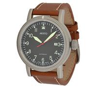 Aristo Herrenuhr Automatik Fliegeruhr 3H83 automatisches Kaliber Aristomatic SW200 Uhrwerk Edelstahl Braunes Lederarmband 5ATM wasserdicht