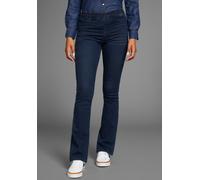 Jeansjeggings ARIZONA "Bootcut mit leichtem Thermo Effekt", Damen, Gr. 34, N-Gr, blau (dk blau used), Denim/Jeans, Obermaterial: 72% Baumwolle, 26% Polyester, 2% Elasthan, Basic, lang, Jeans, High Wai