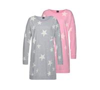 Nachthemd ARIZONA Gr. 40/42, N-Gr, grau (grau, rosa) Damen Kleider Nachthemden (16817829-40)