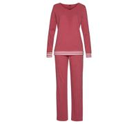 Pyjama ARIZONA Gr. 40/42, rot (dunkelrot, meliert) Damen Homewear-Sets Pyjamas mit gestreiften Bündchen (76357916-40)