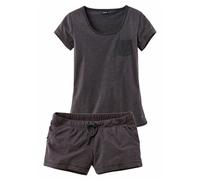 Arizona Shorty meliert mit Rundhalsausschnitt Brusttasche, anthrazit-meliert